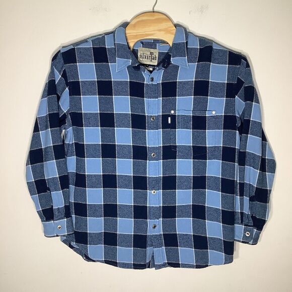 Levi Strauss & Co SilverTab‎ Mens Long Sleeve Button Up Flannel Shirt Size M - Picture 2 of 9